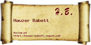 Hauzer Babett névjegykártya